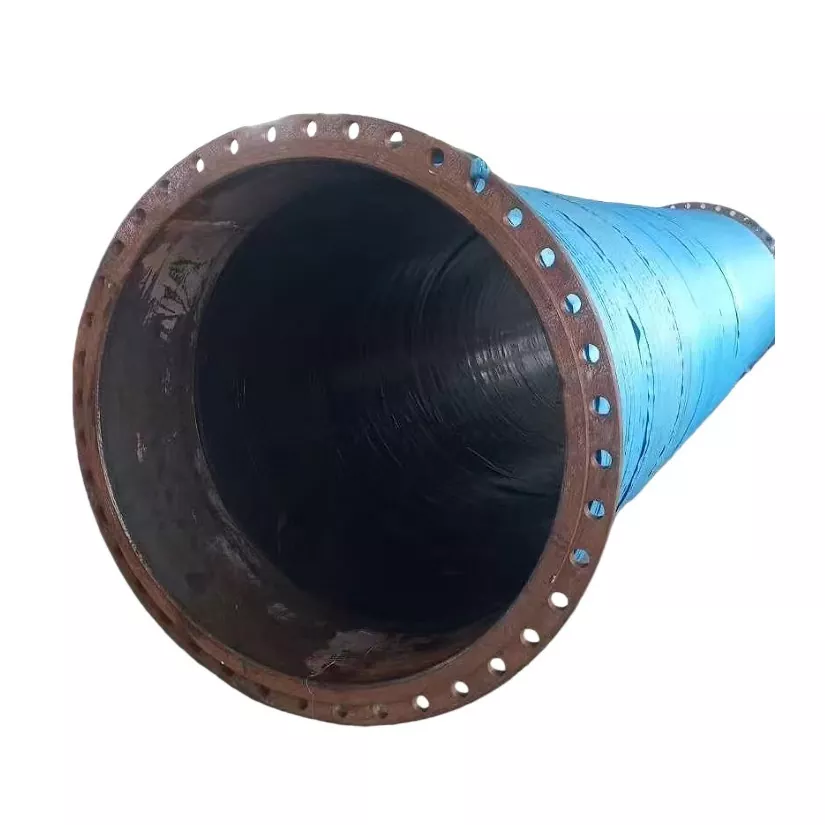 तार प्रबलित ठूलो व्यास Flanged रबर नली